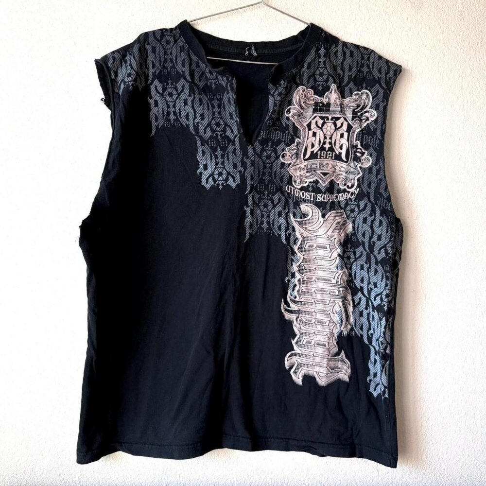 Southpole vintage y2k Reworked Black Tee Shirt Top Women's XL